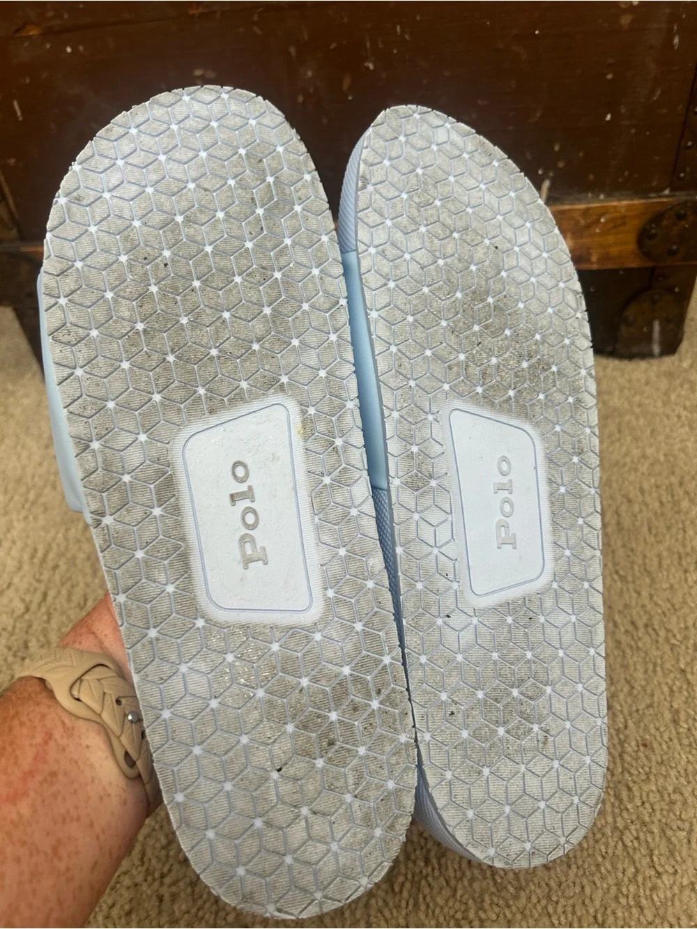 Polo by Ralph Lauren Pale Blue Slide Sandals for Women